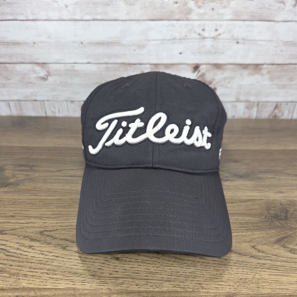 Men's Titleist Pro V1 Foot Joy Golf Hat Black Adjustable Quickdry